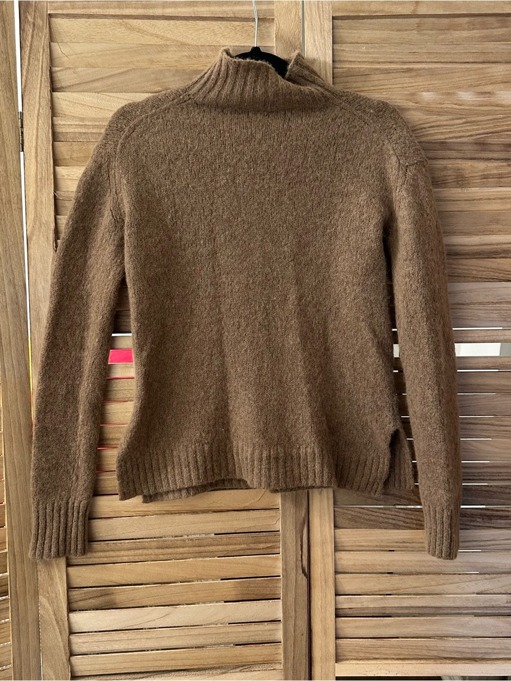 Jenni Kayne Cozy Wool Blend Turtleneck Sweater in brown size XXS